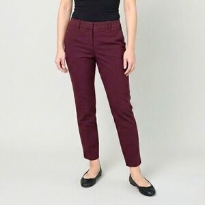 Banana Republic Sloan Pant Ankle Length Slim Corporate Girlie Burgundy Women's 2
